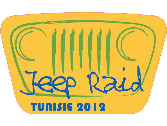 Autocollant Jeep Raid Tunisie 2012 - Raid 4X4