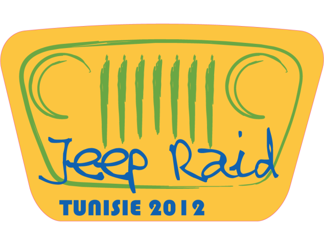 Autocollant Jeep Raid Tunisie 2012 - Raid 4X4