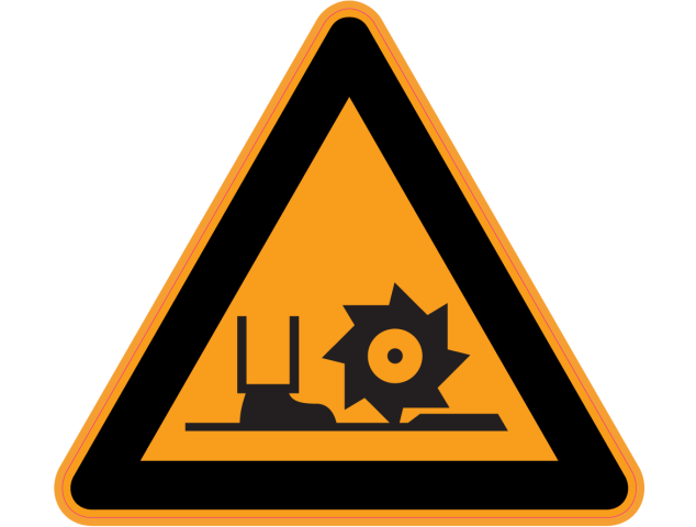 Panneau Danger Coupure par fraise - Signalétique