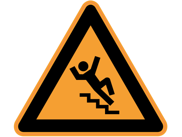 Panneau Danger Risque chute dans les escaliers - Signalétique