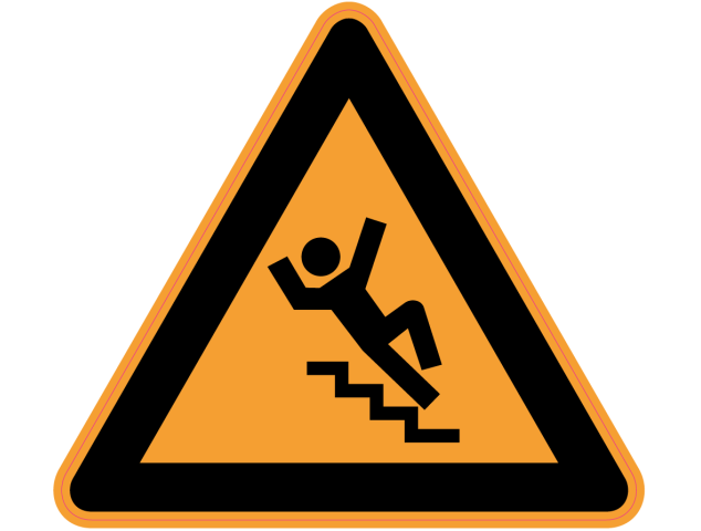 Panneau Danger Risque chute dans les escaliers - Signalétique