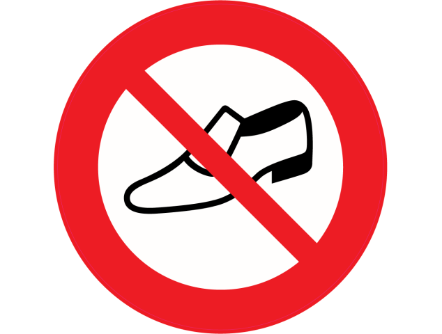 Panneau Interdiction de porter des chaussures - Signalétique