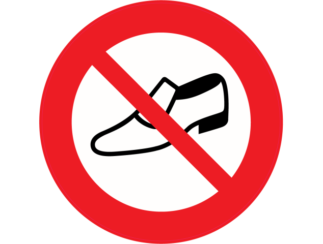 Panneau Interdiction de porter des chaussures - Signalétique