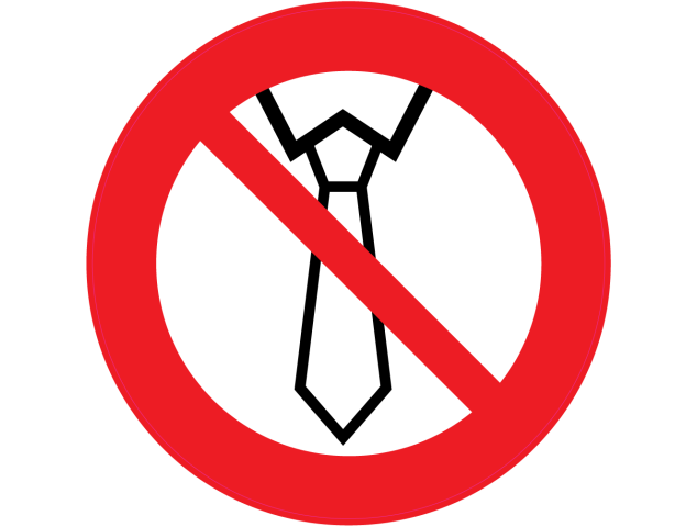 Panneau Interdiction de porter la cravate - Signalétique