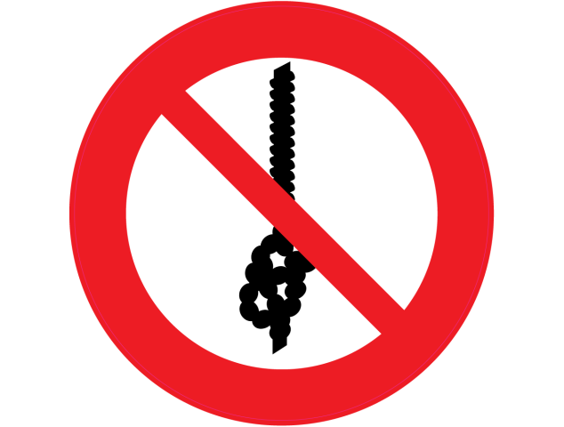 Panneau Interdiction de faire un noeud avec la corde - Signalétique