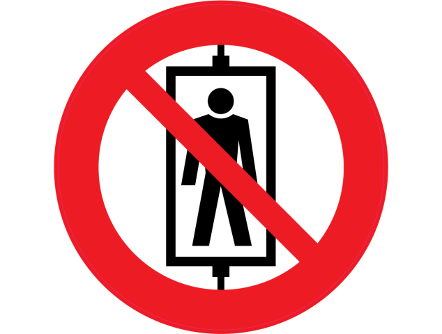 Panneau Interdiction d'utiliser l'ascenseur - Signalétique