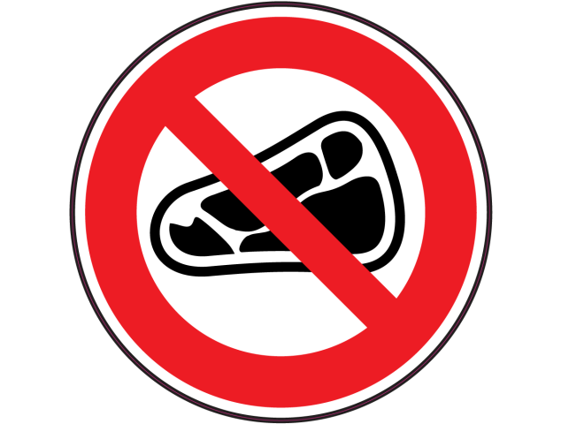 Panneau Interdiction de manger de la viande - Signalétique