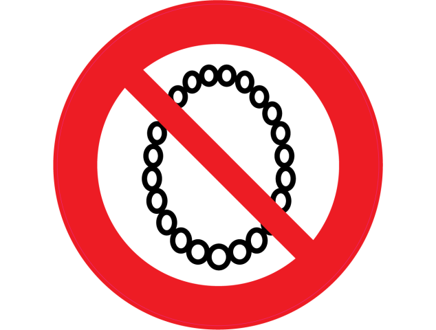 Panneau Interdiction de porter un collier - Signalétique