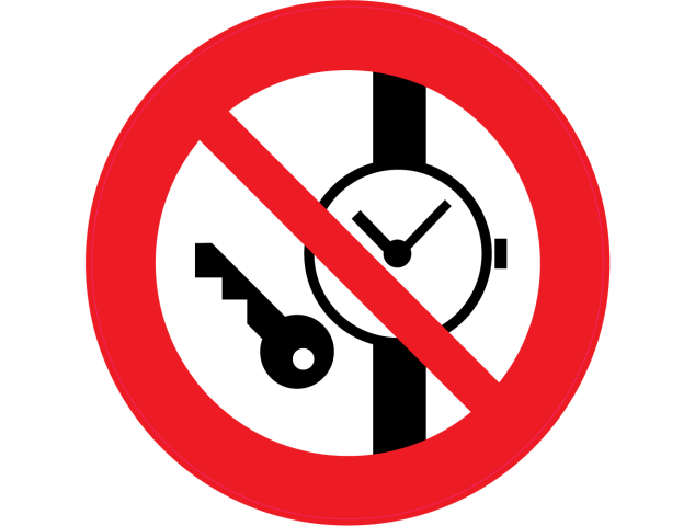 Panneau Interdiction de porter une montre ou articles métalliques - Signalétique