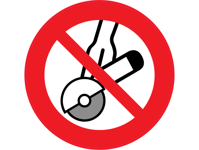 Panneau Interdiction d'utiliser avec une meuleuse rotative - Signalétique
