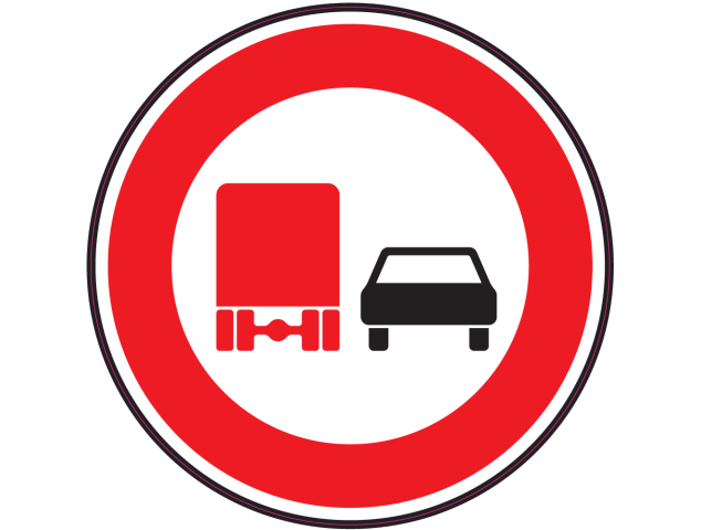 Panneau Indication Interdiction de dépasser pour les camions - Signalétique