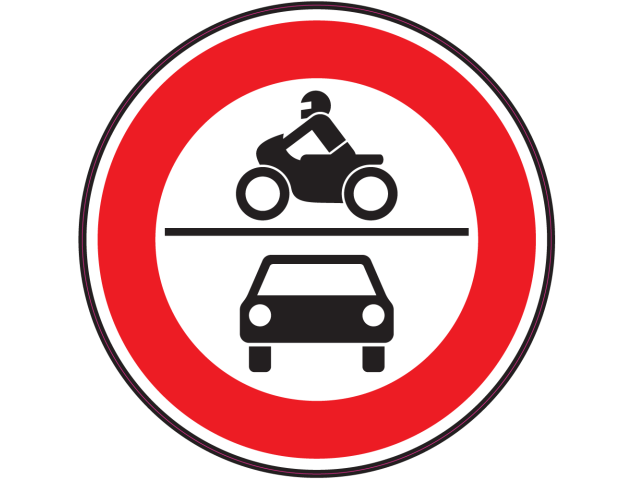 Panneau Interdiction aux motos et voitures - Signalétique