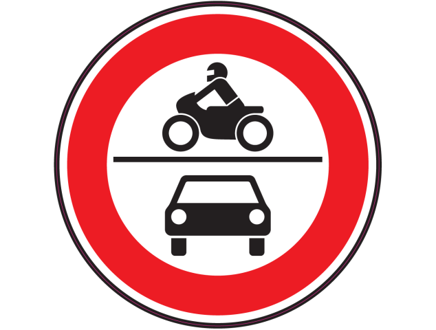 Panneau Interdiction aux motos et voitures - Signalétique