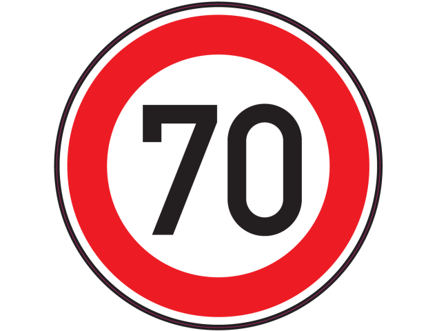 Panneau Interdiction Limite vitesse 70km/h - Signalétique