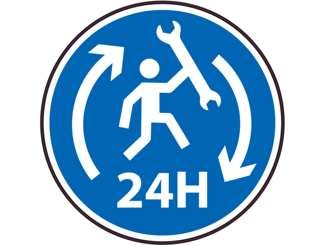 Panneau Obligation Réparation 24h/24 - Signalétique