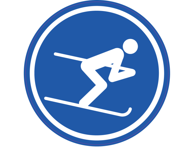 Panneau Obligation Descente à ski - Signalétique