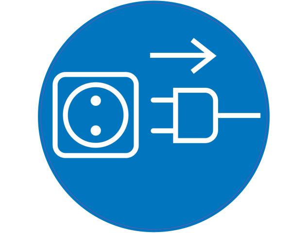 Panneau Obligation débrancher prise électrique - Signalétique