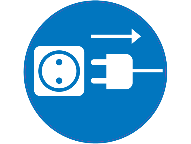 Panneau Obligation débrancher prise électrique 2 - Signalétique