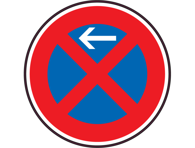 Panneau Interdiction de stationner ou de s'arrêter à gauche - Signalétique