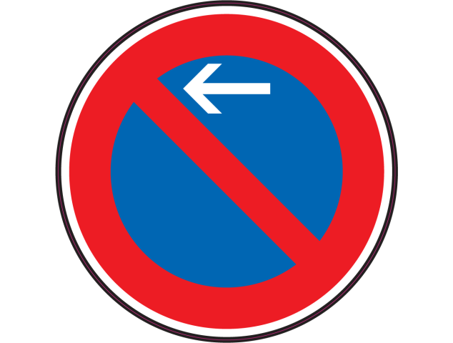 Panneau Interdiction de stationner à gauche - Signalétique