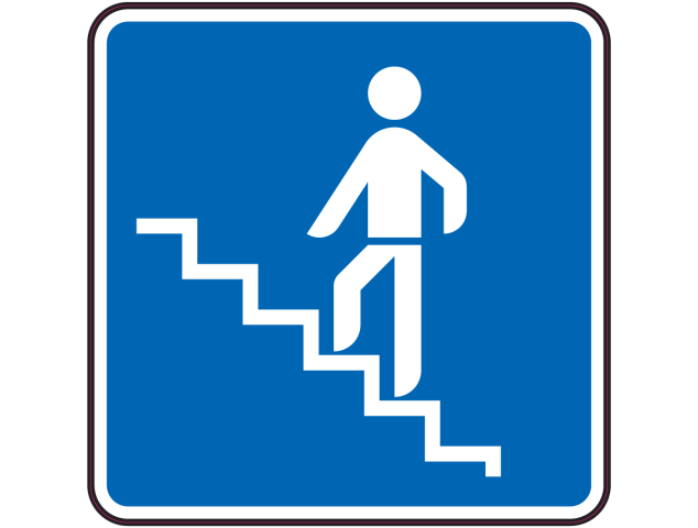 Panneau Indication Monter escaliers gauche - Signalétique