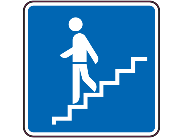 Panneau Indication Descendre escaliers - Signalétique