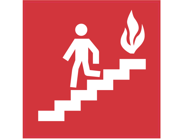 Panneau Indication Incendie sortie escaliers - Signalétique