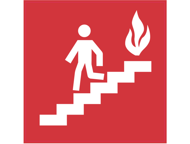 Panneau Indication Incendie sortie escaliers - Signalétique