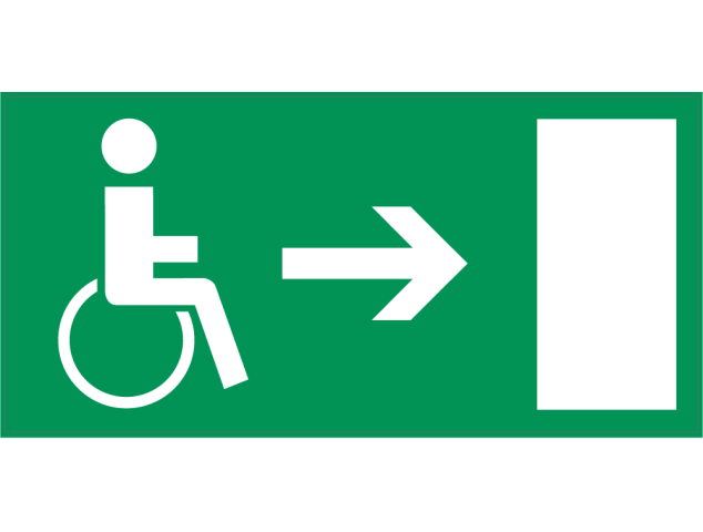 Panneau Indication Sortie pour handicapés gauche - Signalétique