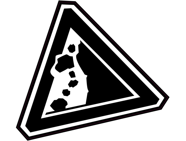 Panneau Bomb Danger chute de pierres - Signalétique