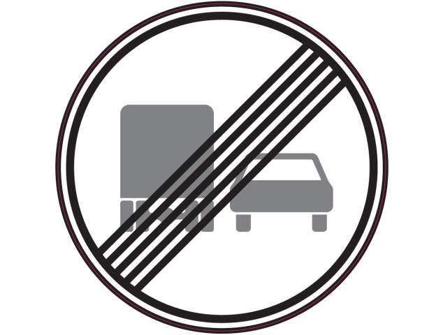 Panneau Indication Fin d'interdiction de dépasser pour les camions - Signalétique