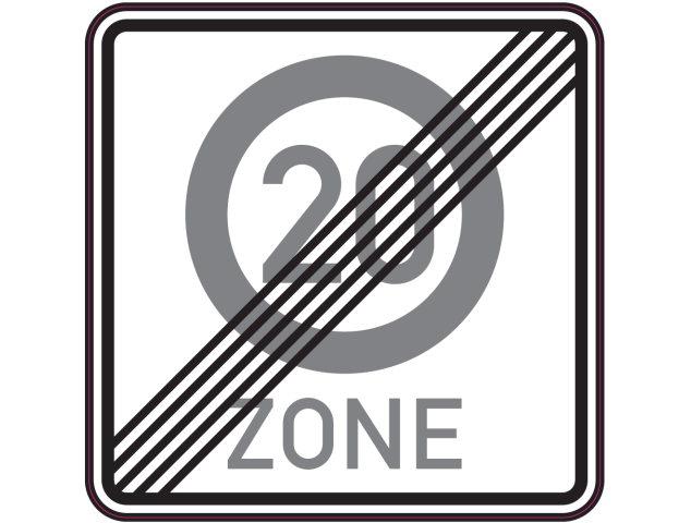 Panneau Indication Fin de zone 20 - Signalétique