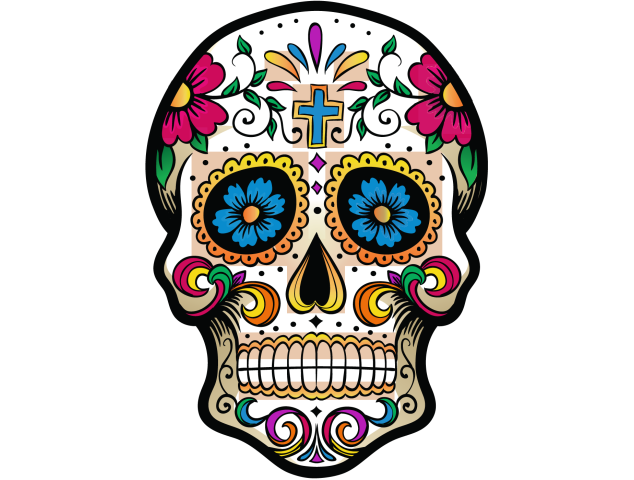 Calavera - Tete De Mort Mexicaine 1 - Autocollants têtes de mort mexicaines
