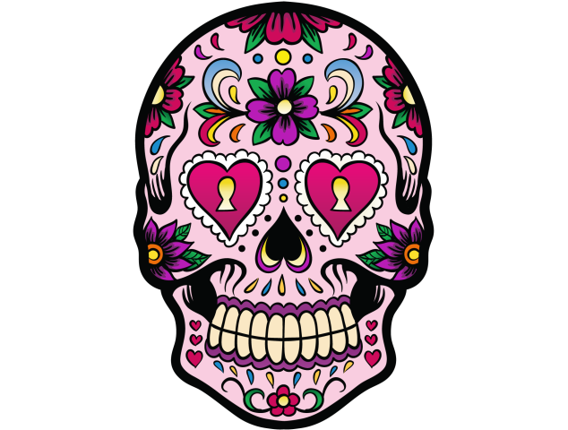 Calavera - Tete De Mort Mexicaine 2 - Autocollants têtes de mort mexicaines
