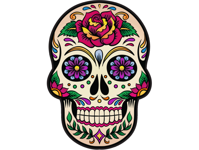 Calavera - Tete De Mort Mexicaine 4 - Autocollants têtes de mort mexicaines