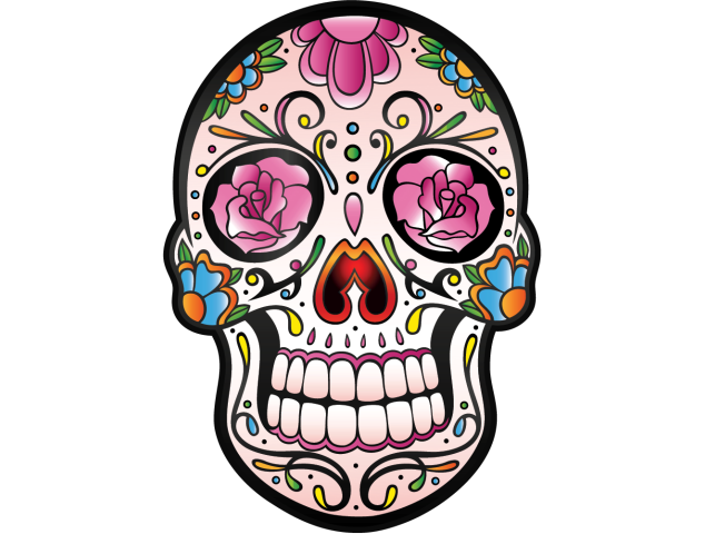 Calavera - Tete De Mort Mexicaine 5 - Autocollants têtes de mort mexicaines
