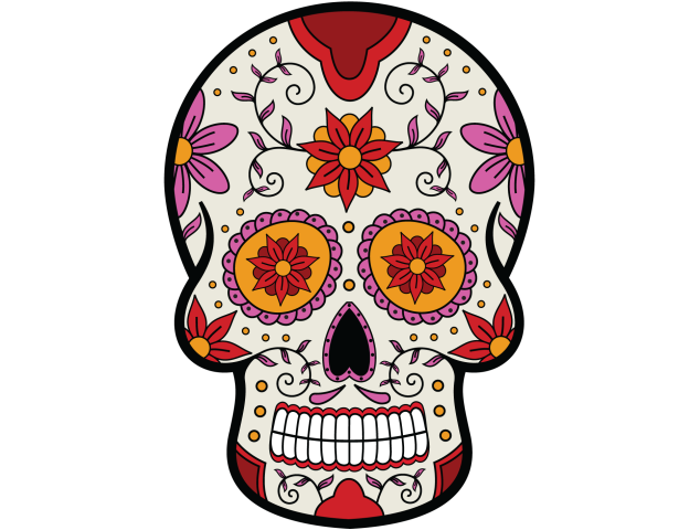 Calavera - Tete De Mort Mexicaine 7 - Autocollants têtes de mort mexicaines