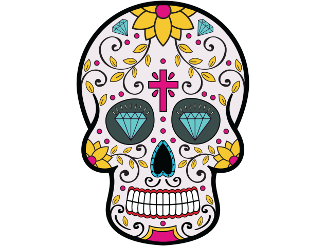 Calavera - Tete De Mort Mexicaine 8 - Autocollants têtes de mort mexicaines