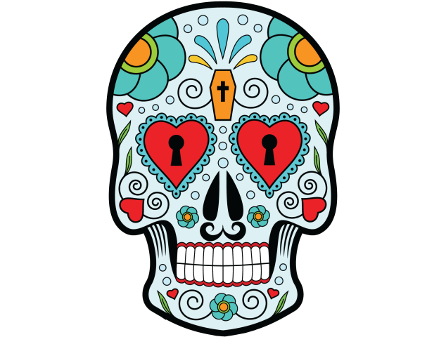 Calavera - Tete De Mort Mexicaine 11 - Autocollants têtes de mort mexicaines