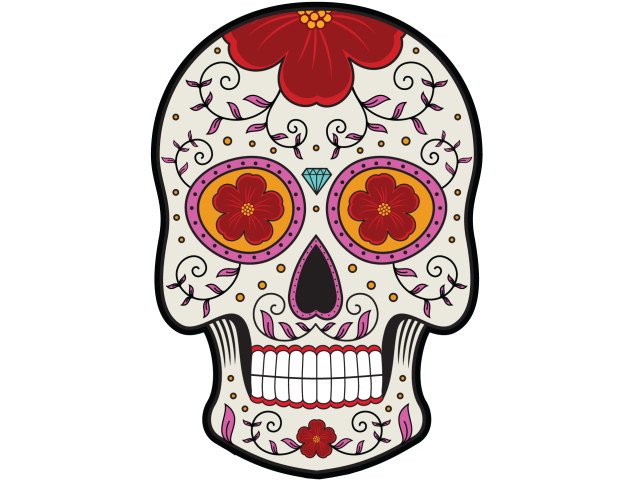 Calavera - Tete De Mort Mexicaine 12 - Autocollants têtes de mort mexicaines