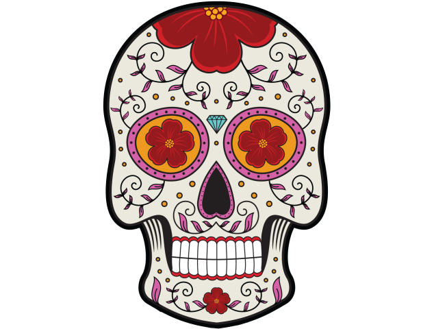 Calavera - Tete De Mort Mexicaine 12 - Autocollants têtes de mort mexicaines