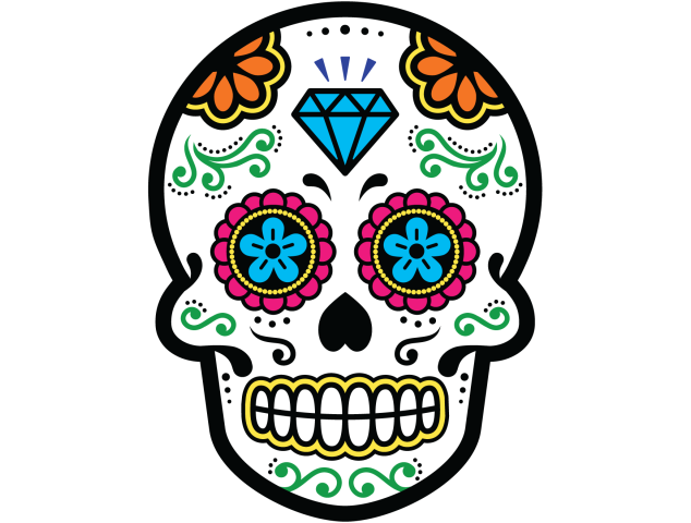 Calavera - Tete De Mort Mexicaine 22 - Autocollants têtes de mort mexicaines