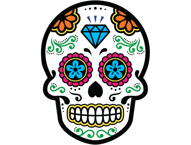 Calavera - Tete De Mort Mexicaine 22 - Autocollants têtes de mort mexicaines