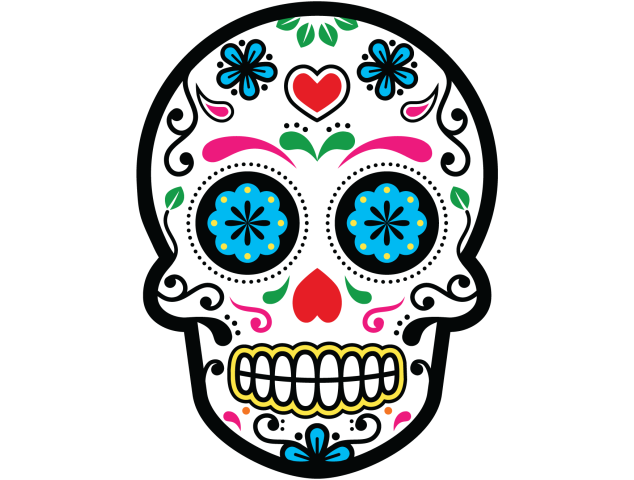 Calavera - Tete De Mort Mexicaine 24 - Autocollants têtes de mort mexicaines