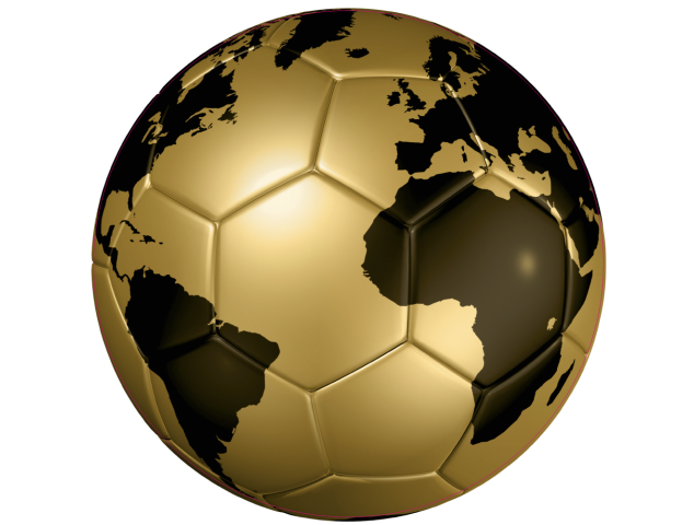 Autocollant Ballon Foot Coupe du Monde Doré - Football