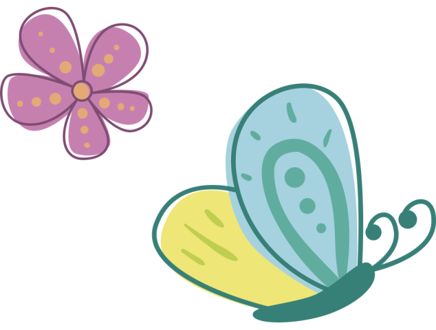 Autocollant Papillon Fleur - Stickers Enfants