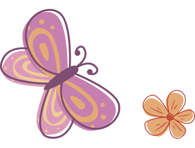 Autocollant Papillon Fleur 2 - Stickers Enfants