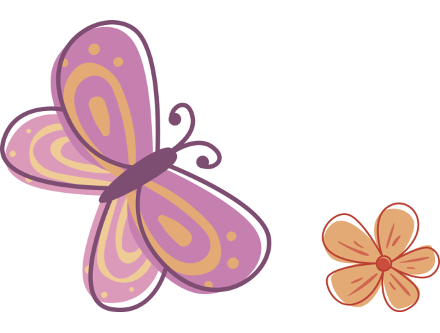 Autocollant Papillon Fleur 2 - Stickers Enfants