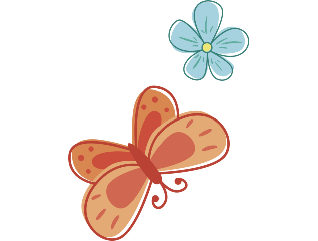 Autocollant Papillon Fleur 3 - Stickers Enfants