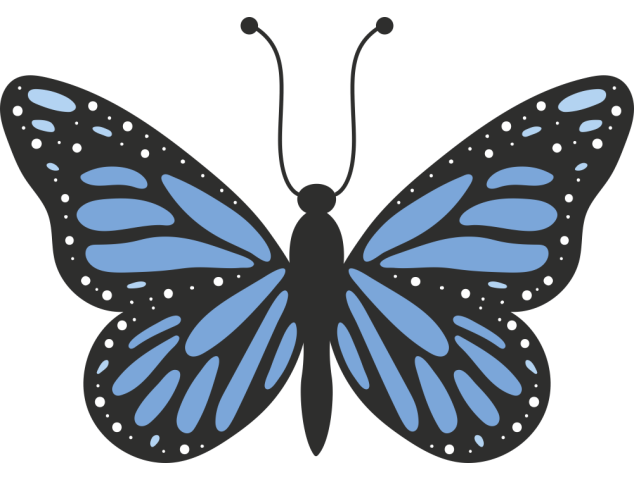 Autocollant Papillon Bleu - ref.d8521